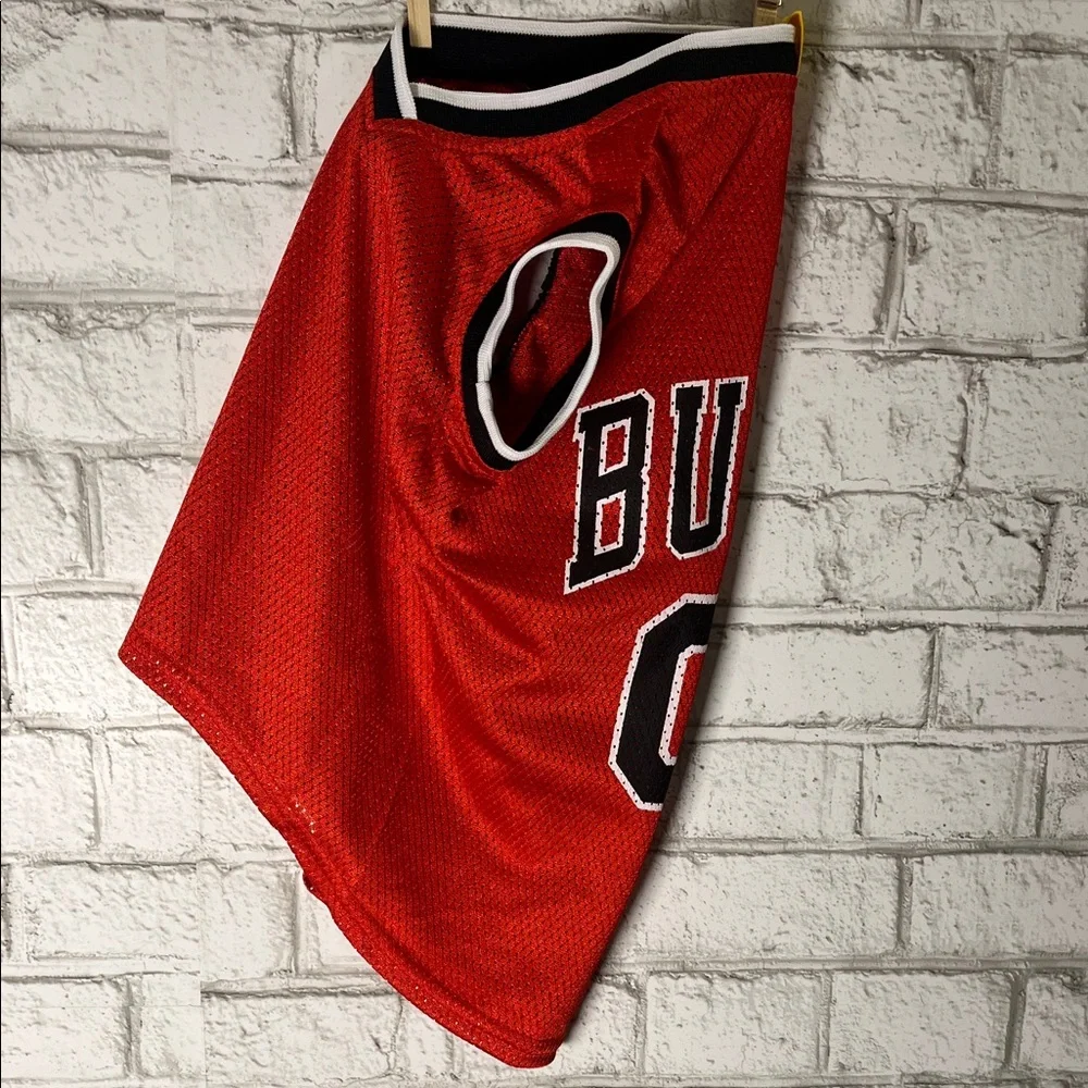 Pets First Chicago Bulls Red Mesh Jersey Dog Shirt- '01'